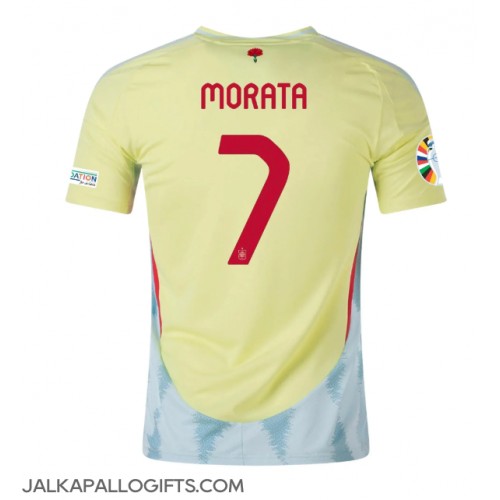 Espanja Alvaro Morata #7 Vieraspaita EM-Kisat 2024 Lyhythihainen